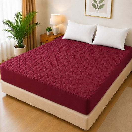 Ultrasonic Quilted Waterproof Mattress Protector – Joint-Free Fitted Cover (King Size) - Black