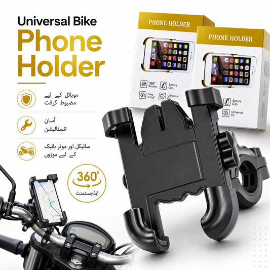 luminum Alloy Motorcycle & Bike Phone Holder – Universal Handlebar Mobile Mount