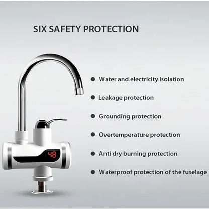Electric Kitchen Instant Water Heater Tap – Instant Hot Water Faucet | Fast Heating Tankless Faucet