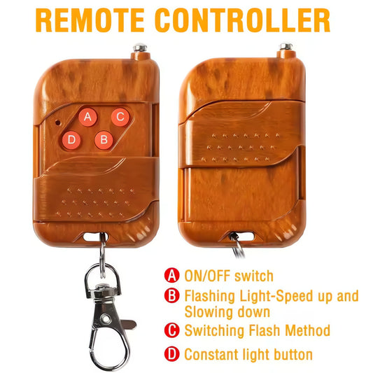 LED Strobe Flashing Light Kit with Wireless Remote – 16 Flash Modes for Cars & Bikes