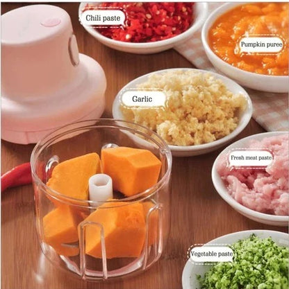 Mini Food Chopper Portable USB Rechargeable Vegetable Garlic Meat Grinder | With Cable - Size 250ml