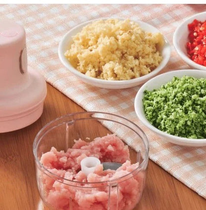 Mini Food Chopper Portable USB Rechargeable Vegetable Garlic Meat Grinder | With Cable - Size 250ml