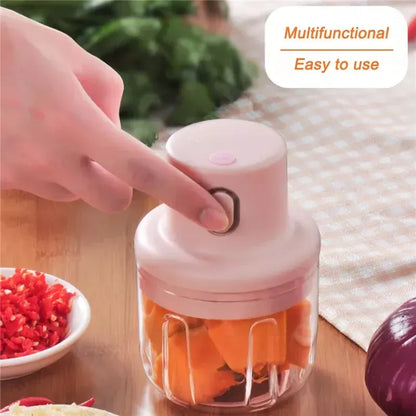 Mini Food Chopper Portable USB Rechargeable Vegetable Garlic Meat Grinder | With Cable - Size 250ml