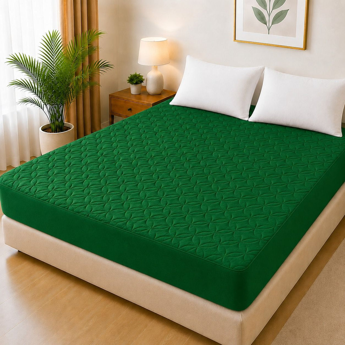 Ultrasonic Quilted Waterproof Mattress Protector – Joint-Free Fitted Cover (King Size) - Black